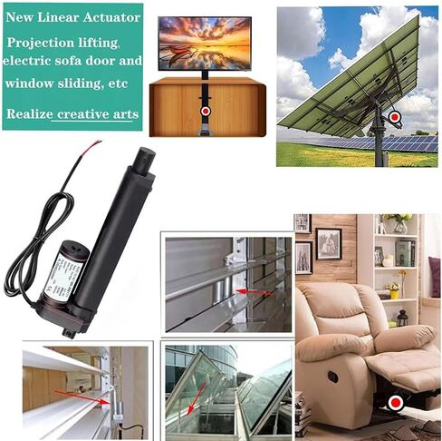 محرك خطي URANT مقاس 8 بوصات، سرعة عالية 1000 نيوتن 10 مم/ ثانية، محرك خطي شديد التحمل 12 فولت، مفتاح مقاوم للماء لحظي مع دعامة تثبيت لفتحة باب كهربائية للسيارات RV (200 مم) in Kuwait