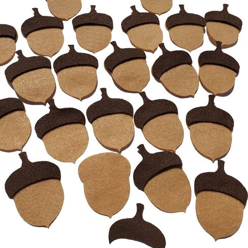 Felt Acorns | 32 Pre-Cut Shapes for DIY Sewing Crafts | Precut Felt Acorn Die Cut Felt Embellishments in Saudi Arabia
