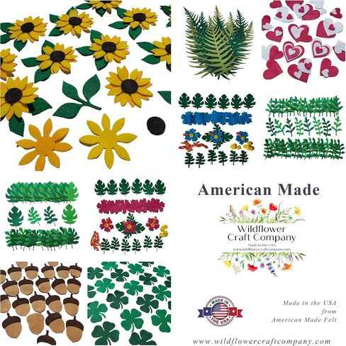 Felt Acorns | 32 Pre-Cut Shapes for DIY Sewing Crafts | Precut Felt Acorn Die Cut Felt Embellishments in Saudi Arabia