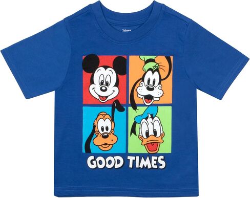 Disney Mickey Mouse & Friends Good Vibes Good Times Boys 4-Pack Short Sleeve T-Shirt Bundle Set for Kids and Toddlers in Saudi Arabia