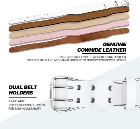 IFAST Weight Lifting Belt, Leather Weight Lifting Belt for Men and Women with 4 inch Padded Lumbar Support Belt for Weightlifting Deadlift, Cross Training, Power Lifting Workout & Squats Exercise in Saudi Arabia