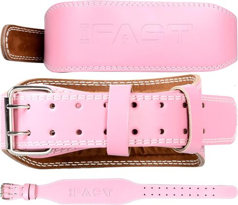 IFAST Weight Lifting Belt, Leather Weight Lifting Belt for Men and Women with 4 inch Padded Lumbar Support Belt for Weightlifting Deadlift, Cross Training, Power Lifting Workout & Squats Exercise in Saudi Arabia