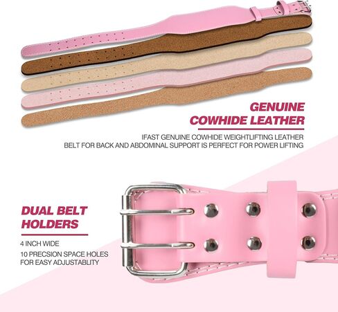 IFAST Weight Lifting Belt, Leather Weight Lifting Belt for Men and Women with 4 inch Padded Lumbar Support Belt for Weightlifting Deadlift, Cross Training, Power Lifting Workout & Squats Exercise in Saudi Arabia