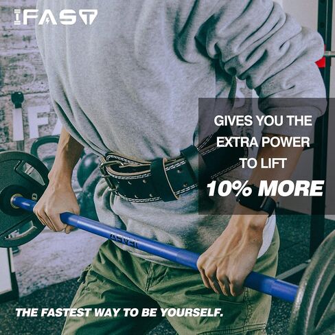 IFAST Weight Lifting Belt, Leather Weight Lifting Belt for Men and Women with 4 inch Padded Lumbar Support Belt for Weightlifting Deadlift, Cross Training, Power Lifting Workout & Squats Exercise in Saudi Arabia