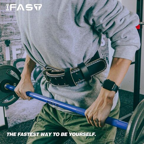 حزام رفع الأثقال من IFAST، حزام رفع الأثقال من الجلد للرجال والنساء مع حزام دعم قطني مبطن مقاس 4 بوصات لرفع الأثقال، والتدريب المتقاطع، وتمارين رفع الطاقة وتمارين القرفصاء in Kuwait
