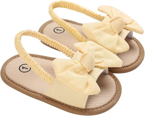 SXYPAYXS-Baby Girls Bow Knot Sandals Casual Soft Sole Princess Flat Non-Slip Patchwork Shoes Beach Sandals in Saudi Arabia