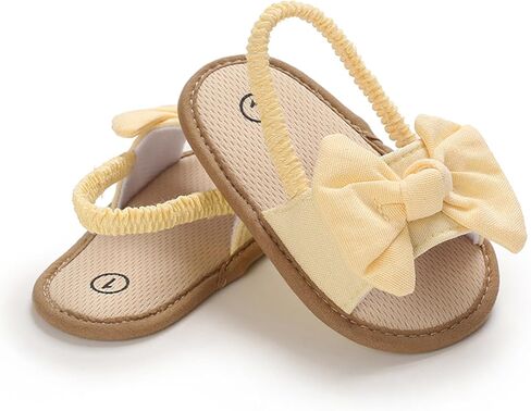 SXYPAYXS-Baby Girls Bow Knot Sandals Casual Soft Sole Princess Flat Non-Slip Patchwork Shoes Beach Sandals in Saudi Arabia