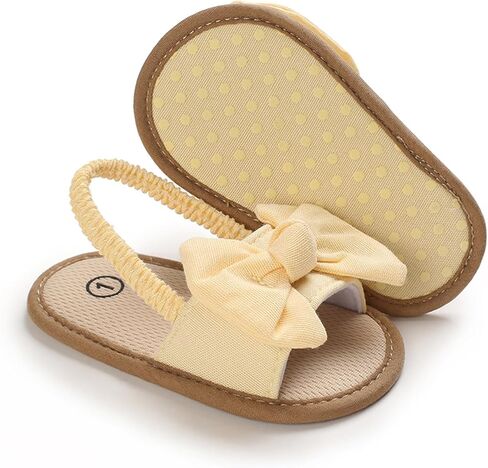 SXYPAYXS-Baby Girls Bow Knot Sandals Casual Soft Sole Princess Flat Non-Slip Patchwork Shoes Beach Sandals in Saudi Arabia