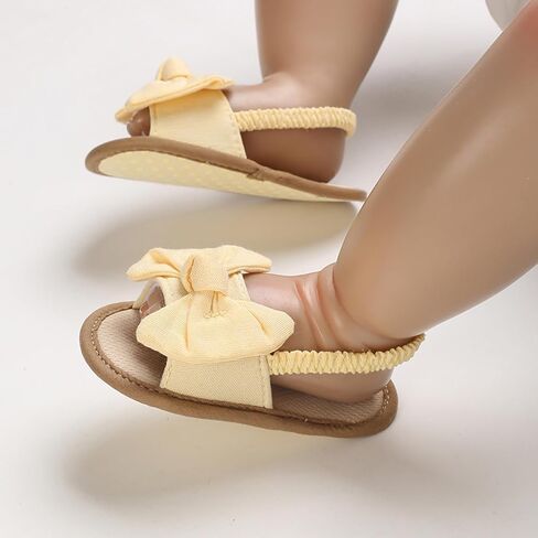 SXYPAYXS-Baby Girls Bow Knot Sandals Casual Soft Sole Princess Flat Non-Slip Patchwork Shoes Beach Sandals in Saudi Arabia