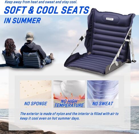 مقاعد الاستاد القابلة للطي من جلينيتيفاي، كرسي تخييم قابل للنفخ، مقاعد مبيضة مقاومة للماء، خفيفة الوزن مع أشرطة قابلة للتعديل مدمجة للتخييم والمشي لمسافات طويلة والشاطئ ورحلات السيارة. in Kuwait