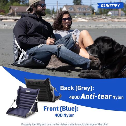 مقاعد الاستاد القابلة للطي من جلينيتيفاي، كرسي تخييم قابل للنفخ، مقاعد مبيضة مقاومة للماء، خفيفة الوزن مع أشرطة قابلة للتعديل مدمجة للتخييم والمشي لمسافات طويلة والشاطئ ورحلات السيارة. in Kuwait