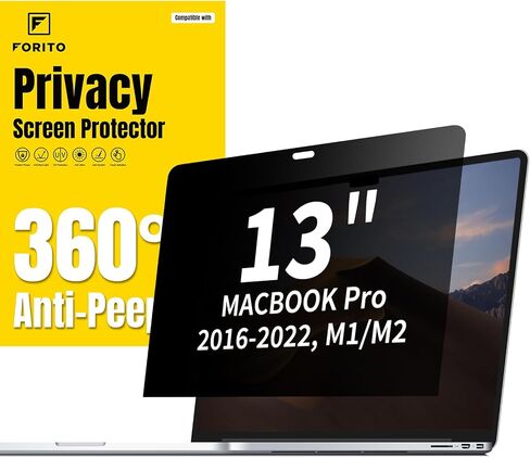 F FORITO 360° Privacy Screen Compatible with MacBook Pro 13 inch (2016-2022, M1,M2), Reduce Eye Strain Anti Glare Laptop Privacy Filter Shield, Touch Sensitive in Saudi Arabia