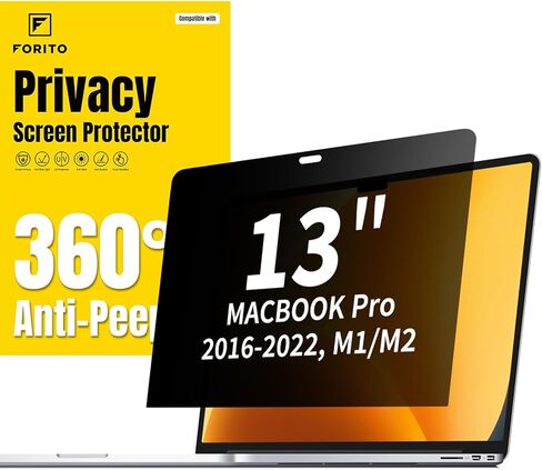 F FORITO Compatible with Macbook Pro 13 inch Privacy Screen (2016, 2017, 2018, 2019, 2020, 2021, 2022, M1, M2), 360° Anti Spy Anti Blue Light and Anti Glare Computer Screen Cover in Saudi Arabia