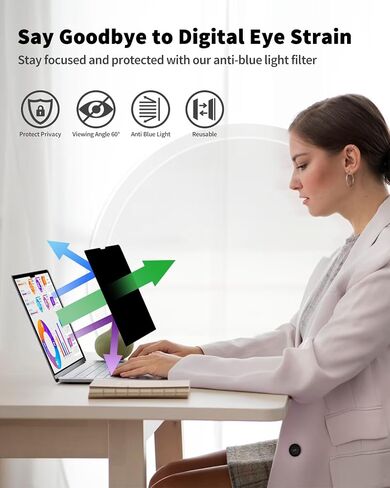F FORITO Compatible with Macbook Pro 13 inch Privacy Screen (2016, 2017, 2018, 2019, 2020, 2021, 2022, M1, M2), 360° Anti Spy Anti Blue Light and Anti Glare Computer Screen Cover in Saudi Arabia