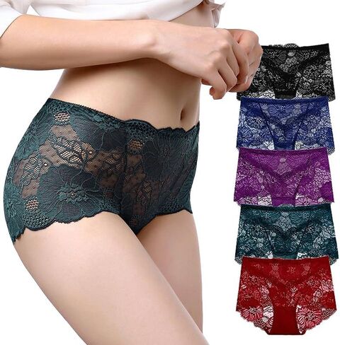 SWANDESIGN Womens Lace Underwear Sexy Panties High Elasticity Soft and Comfortable Lace Boyshorts Panties For Women in Saudi Arabia