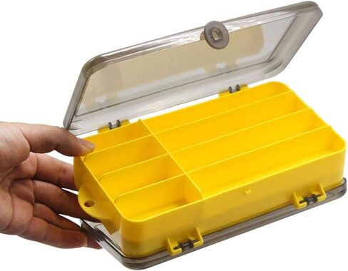 Naiveferry قطعة واحدة من صندوق معالجة مزدوج الجوانب، صندوق تخزين بلاستيكي لصيد الأسماك، حقيبة تخزين شفافة، منظم صندوق أدوات صيد محمول لأدوات الصيد في الهواء الطلق (أحمر) in Kuwait