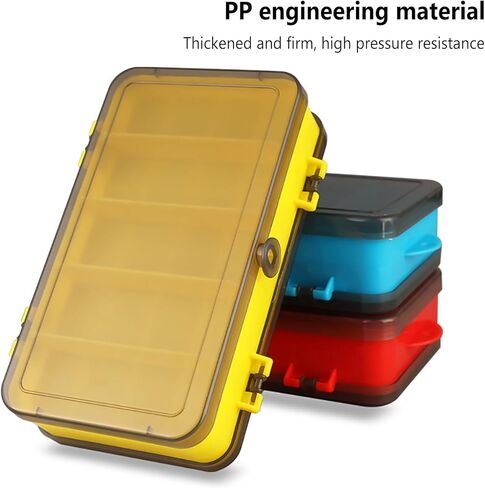 Naiveferry قطعة واحدة من صندوق معالجة مزدوج الجوانب، صندوق تخزين بلاستيكي لصيد الأسماك، حقيبة تخزين شفافة، منظم صندوق أدوات صيد محمول لأدوات الصيد في الهواء الطلق (أحمر) in Kuwait