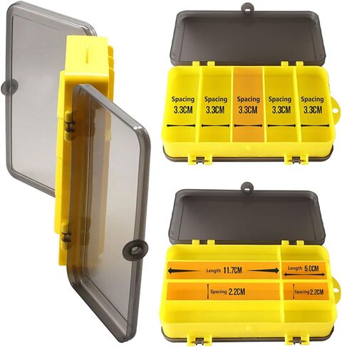 Naiveferry قطعة واحدة من صندوق معالجة مزدوج الجوانب، صندوق تخزين بلاستيكي لصيد الأسماك، حقيبة تخزين شفافة، منظم صندوق أدوات صيد محمول لأدوات الصيد في الهواء الطلق (أحمر) in Kuwait