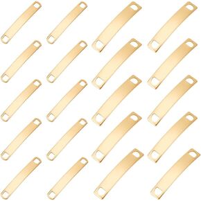UNICRAFTALE 20 قطعة 2 أنماط منحنيات مستطيلة وصلات من الفولاذ المقاوم للصدأ موصلات وصلة 34-39 مم ذهبية ختم فارغة علامات موصلات لسوار DIY قلادة صنع المجوهرات ثقب 4-5 مم in Kuwait