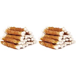 MON2SUN Dog Treats, Chicken Wrapped Calcium Bones Without Rawhide, 2.3 Inch Training Treats for Teeth Cleaning and Fresh Breath, Chews for Puppy and Small Dogs (56 Count - Pack of 1) in Kuwait