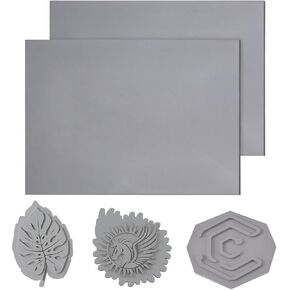 2 Pack Grey Laser Engraving Rubber Sheets, A4 Size (11.7"x8.3", 2.3mm Thick) – Soft Stamp Making Material, Low Odor, Durable Carving Blocks for Custom DIY Rubber Stamps & Crafts in Kuwait