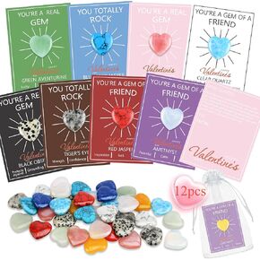 12 حزمة من هدايا عيد الحب للأطفال، وبطاقات عيد الحب مع أحجار كريمة كريستالية على شكل قلب لتبادل الفصول المدرسية، وهدايا حفلات عيد الحب وحشو حقائب الهدايا للفتيات والفتيان الذين تتراوح أعمارهم بين 4 و12 عامًا in Kuwait