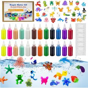 Magic Water Elf Toy Kit Refill,DIY Slime Squishy Making Kit,STEM Arts & Crafts Family Activity,Indoor Rainy Day & Holiday Fun,Best Gift for Christmas & Party Favors(24 Bottles:12 Colors+32) in Saudi Arabia
