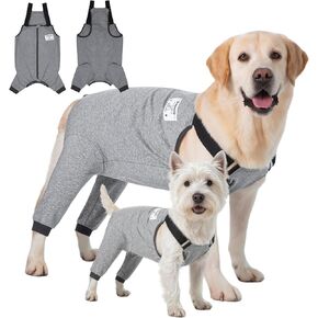 Dog Recovery Suit for Hid Leg, Soft Stretchy Pants for Hip Thigh Wound Protective Sleeves to Prevent Licking (Grey, 5XL(Reference Weight 65-88 lbs)) in Saudi Arabia