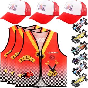 12 قطعة من أزياء سائق سيارة السباق للأطفال، سترة متسابق، قبعة سيارة، مجموعة سترة للخلف، مجموعة ملابس للأولاد والبنات، حفلة الهالوين، لعب الأدوار in Kuwait