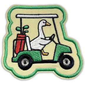Golf Carts Patch 3 Inches Funny Silly Goose, Going Golfing, Golfers Sports Lover, Iron On/Sew On Embroidery Fabric Applique Patches for Trucker Hat Clothes Backpack DIY Accessories Gifts for Mom Dad in Kuwait