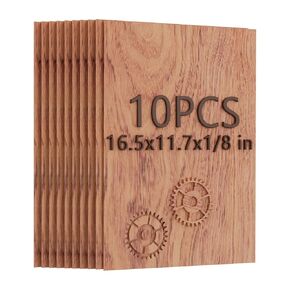 10 Pack Rosewood Plywood Sheets, 16.5"x11.7"x1/8" Unfinished Wood Blanks, Ideal for Laser Cutting, Engraving, DIY Crafts, Wood Burning, Sign Making & Home Decor in Kuwait