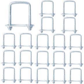 20 Pack Square U-Bolts 1-1/4 inches Width, Boat Trailer Ubolts with Washers and Nuts for Automobiles Trailer, Ski Boat, Rectangular Wood in Saudi Arabia