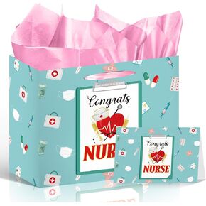 Wxiben Paris Themed Party Decorations - Eiffel Tower Gift Bag, Pink Flower Party Favor Wrapping Bag with Handle Tissue Paper Greeting Card, Birthday Baby Shower Decor Supplies for Women Girls in Kuwait