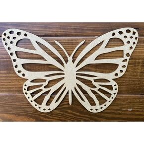Tak n Stik 12 inch Monarch butterfly - Wood Cutout, Unfinished Wood Blanks, DIY Craft Embellishment, Laser Cut in Saudi Arabia
