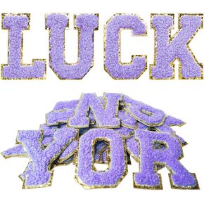 Self Adhesive Letter Patches 26Pcs,A-Z Chenille Letters Stickers,Alphabet Patch for Clothes,Shoes,Bags,Phone Case,Hat, DIY Accessories Purple in Saudi Arabia