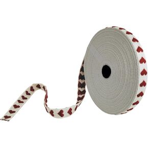 شريط بنمط قلب أحمر مقاس 16 مم - 10 ياردات لعيد الحب، وتغليف الهدايا، وتزيين الكيك، والحرف اليدوية (أحمر، 10 ياردات) in Kuwait