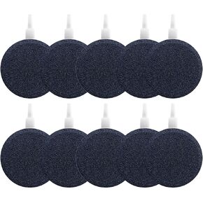 أحجار هواء لحوض السمك 1.5 بوصة، 10 عبوات من حجر فقاعات خزان الأسماك، موزع فقاعات مهوية، ملحقات مضخة هواء نانو، على شكل قرص in Kuwait