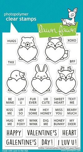 Lawn Fawn LF3948 Critter Conversation Hearts 4X6 Clear Stamp Set in Saudi Arabia