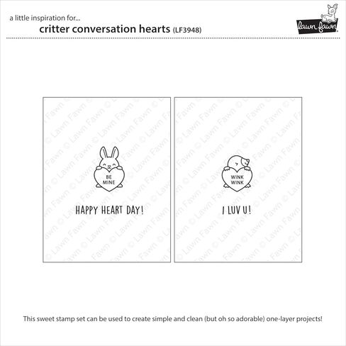 Lawn Fawn LF3948 Critter Conversation Hearts 4X6 Clear Stamp Set in Saudi Arabia
