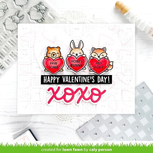 Lawn Fawn LF3948 Critter Conversation Hearts 4X6 Clear Stamp Set in Saudi Arabia