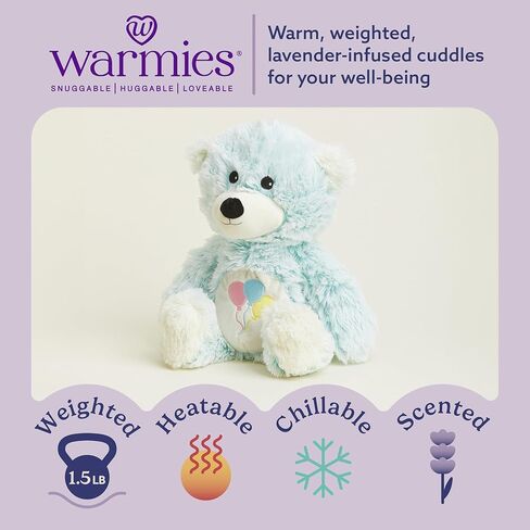 warmies Microwavable & Weighted Stuffed Animals, Celebration Bear - Heated Stuffed Animal Plushie for Warmth & Comfort - Cute Soft Plush Toys for Adults & Children (Boys, Girls, Babies & Toddlers) in Saudi Arabia