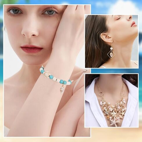 Beebeecraft 1 Box 100Pcs Shell Charm 18K Gold Plated Brass Natural Ocean Animals Charms with Copper Wire for Earring Bracelet DIY Jewelry Making in Saudi Arabia