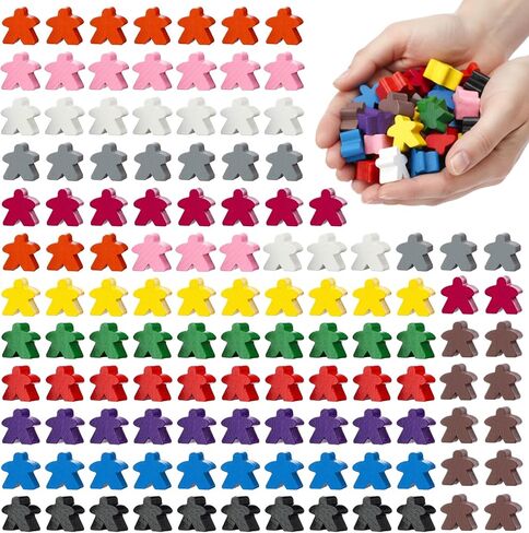 120 Pcs Wooden Meeples Colorful Meeples Pieces Games Accessories Family Board Game Tokens, Player Pieces, Creative Projects in Saudi Arabia