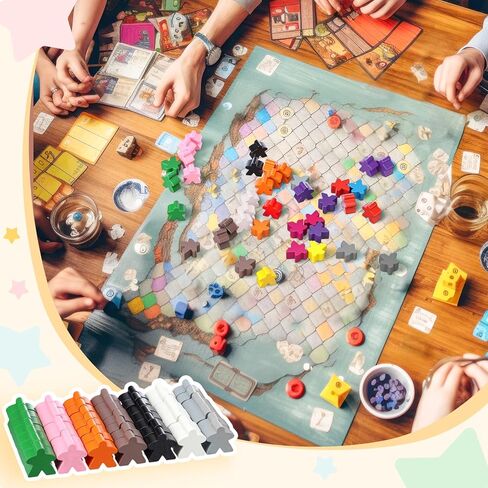 120 Pcs Wooden Meeples Colorful Meeples Pieces Games Accessories Family Board Game Tokens, Player Pieces, Creative Projects in Saudi Arabia