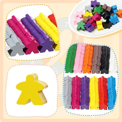 120 Pcs Wooden Meeples Colorful Meeples Pieces Games Accessories Family Board Game Tokens, Player Pieces, Creative Projects in Saudi Arabia