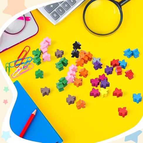 120 Pcs Wooden Meeples Colorful Meeples Pieces Games Accessories Family Board Game Tokens, Player Pieces, Creative Projects in Saudi Arabia