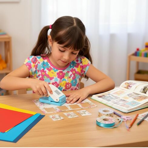 خرامة ختم بريدية مستطيلة، مقاس 1 × 0.8 بوصة، أداة ثقب ورق ذات حافة صدفية من أجل سجل القصاصات بنفسك، وصناعة البطاقات، وعلامات الهدايا، وألبومات الصور، ومشاريع صناعة الورق العتيقة واللوازم الفنية in Kuwait