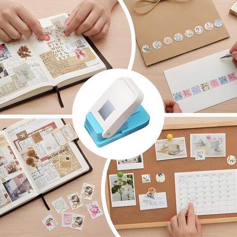 خرامة ختم بريدية مستطيلة، مقاس 1 × 0.8 بوصة، أداة ثقب ورق ذات حافة صدفية من أجل سجل القصاصات بنفسك، وصناعة البطاقات، وعلامات الهدايا، وألبومات الصور، ومشاريع صناعة الورق العتيقة واللوازم الفنية in Kuwait