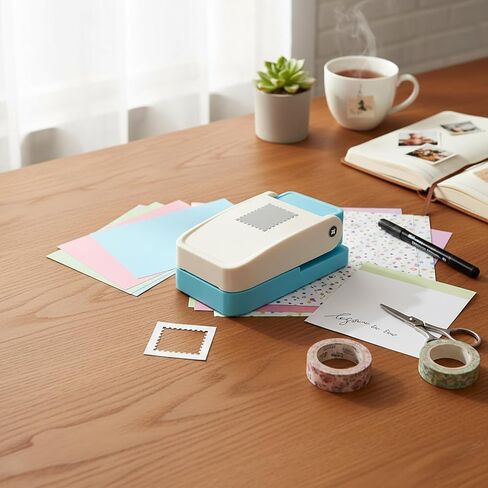 خرامة ختم بريدية مستطيلة، مقاس 1 × 0.8 بوصة، أداة ثقب ورق ذات حافة صدفية من أجل سجل القصاصات بنفسك، وصناعة البطاقات، وعلامات الهدايا، وألبومات الصور، ومشاريع صناعة الورق العتيقة واللوازم الفنية in Kuwait