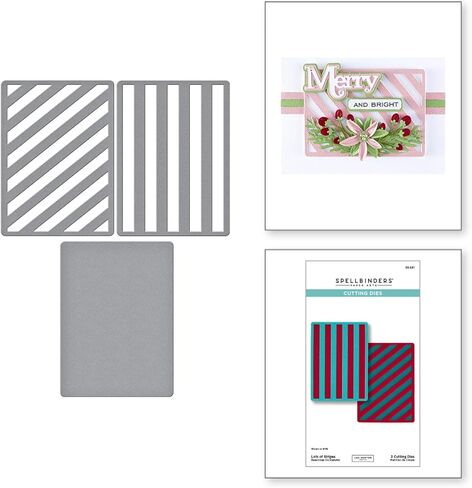 Spellbinders S5-691 Lots of Stripes Etched Dies from The All About Christmas Collection by Lisa Horton in Saudi Arabia